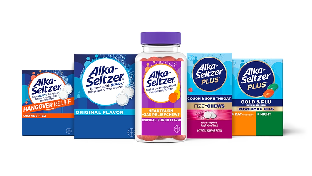 family shot of alka-seltzer