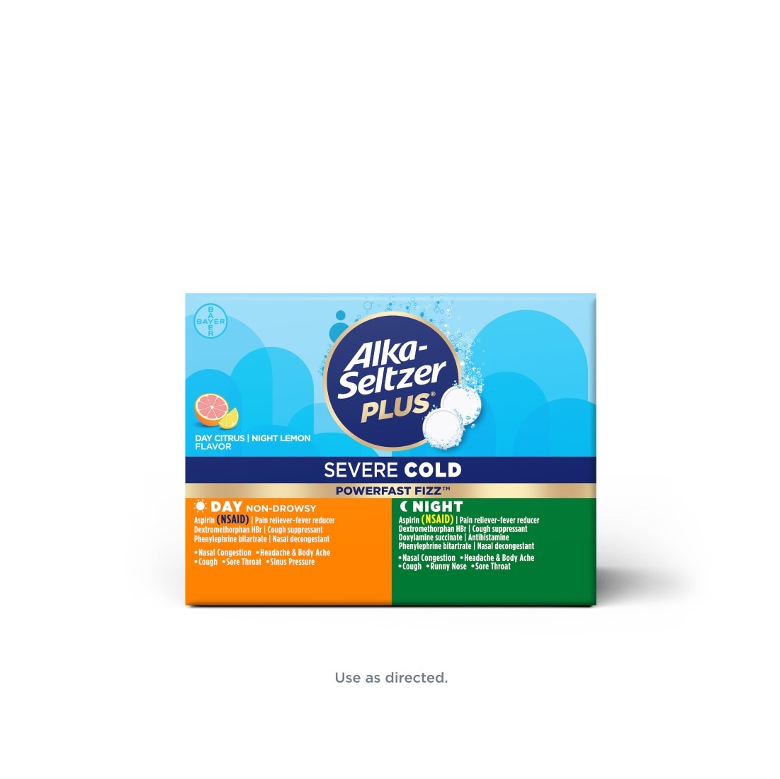 Alka-Seltzer Plus® Severe Cold PowerFast Fizz™ Citrus & Lemon Flavor Effervescent Tablets Day & Night