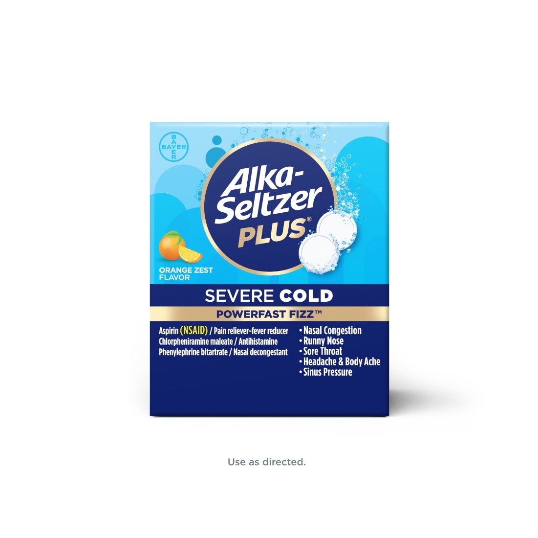 Alka-Seltzer Plus® Severe Cold PowerFast Fizz™ Orange Zest Flavor Effervescent Tablets  