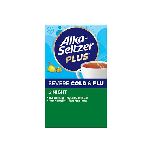 Alka-Seltzer Plus® Severe Cold & Flu Honey Lemon Zest Flavor Mix-In Packets Night  